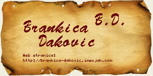Brankica Daković vizit kartica